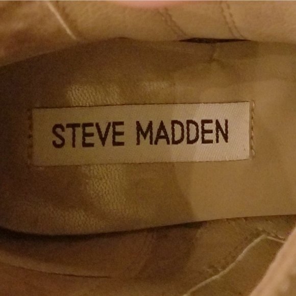 Steve Madden Leather Kyle Ankle Booties Boots 7 Stone Zip Accent - Picture 5 of 8